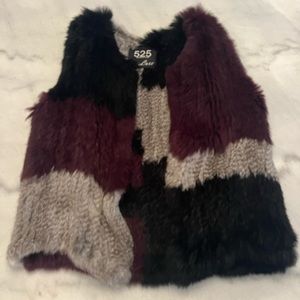 Rabbit fur vest, one size